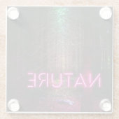 Mysteriöse Fichtenwälder Natur Neon magenta Zeiche Glasuntersetzer (Rückseite)