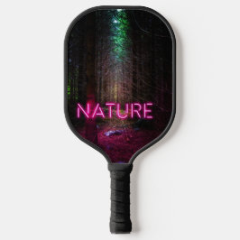 Mysteriöse Fichtenwälder Natur Neon magenta Zeiche Pickleball Schläger