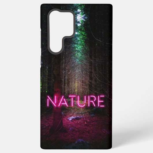 Mysteriöse Fichtenwälder Natur Neon magenta Zeiche Samsung Galaxy Hülle (Rückseite)
