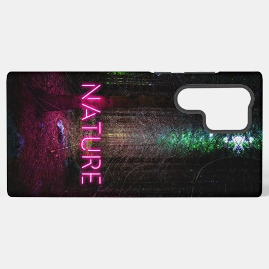 Mysteriöse Fichtenwälder Natur Neon magenta Zeiche Samsung Galaxy Hülle (Rückseite (Horizontal))