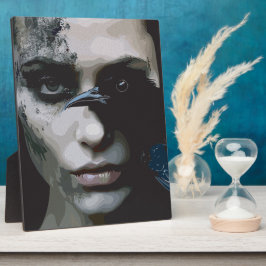 Mysteriöse Frau mit Raven Fotoplatte