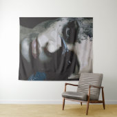 Mysteriöse Frau mit Raven Wandteppich (Beispiel (Horizontal))