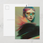 Mysteriöse Frau Postkarte (Vorne/Hinten)