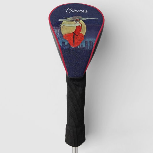 Mysteriöse Frauen schweben im nächtlichen Sky Moon Golf Headcover (Vorderseite)