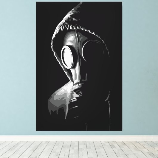 Mysteriöse Gasmaske Leinwanddruck (Insitu (Holzboden))