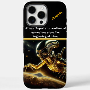 Mysteriöse Goldene Alien, die entfernte Planeten e iPhone 16 Pro Max Hülle