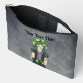 Mysteriöse Goth Girl Tattoos Green Hat Grunge Gray Zubehörtasche (Offen)