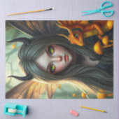 Mysteriöse Gothic Dragon Fairy Seidenpapier (Basteln)