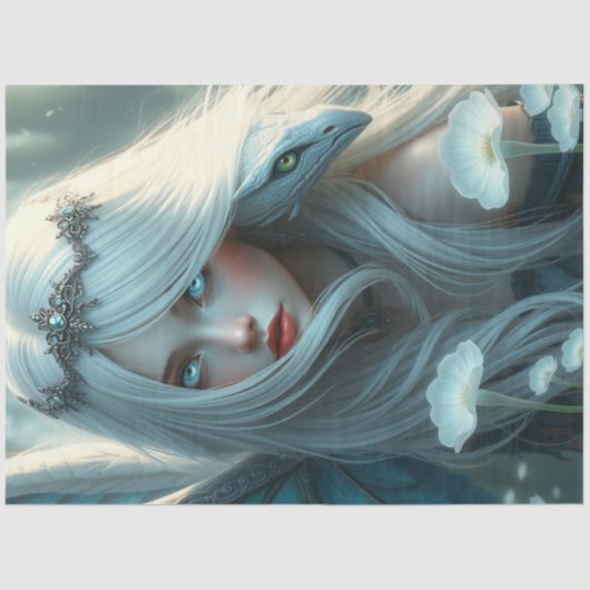 Mysteriöse Gothic Dragon Fairy Seidenpapier (Vorderseite)