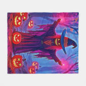 Mysteriöse Hexe im verzauberten Holzdesign Fleecedecke (Vorderseite (Horizontal))