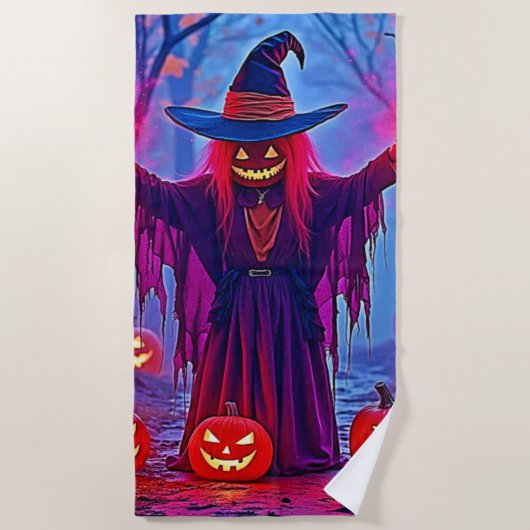 Mysteriöse Hexe im verzauberten Holzdesign Strandtuch (Vorderseite)