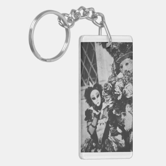 Mysteriöse Karnevalmasken in Venedig, Italien Schlüsselanhänger (Vorderseite links)