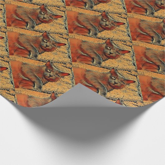Mysteriöse Katze Geschenkpapier (Ecke)