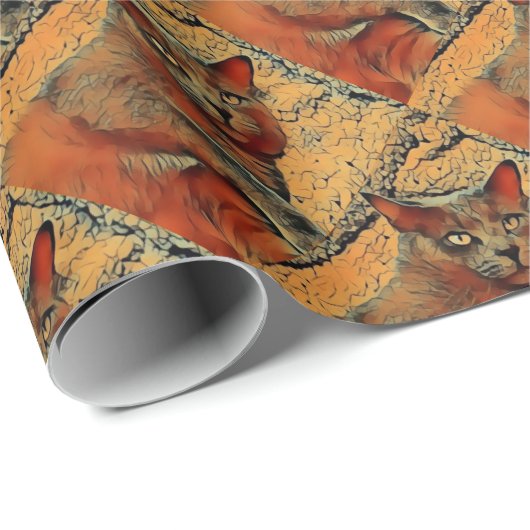 Mysteriöse Katze Geschenkpapier (Rolleneckpunkt)