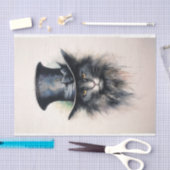 Mysteriöse Katze in schwarzem Hut "Hello Darlin" Seidenpapier (Handwerk)