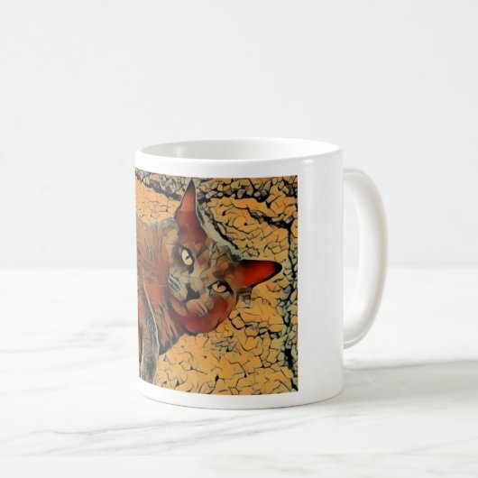 Mysteriöse Katze Kaffeetasse (VorderseiteRechts)