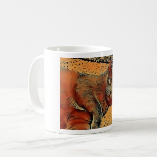 Mysteriöse Katze Kaffeetasse (Vorderseite Links)