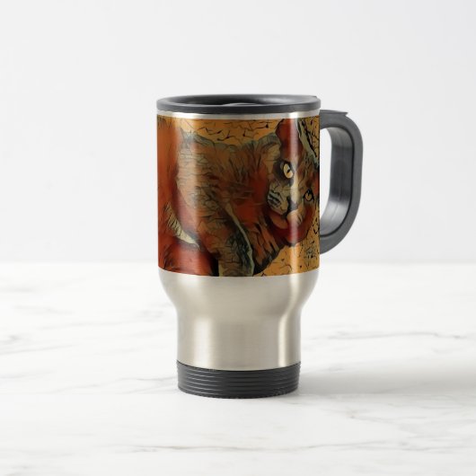 Mysteriöse Katze Reisebecher (VorderseiteRechts)