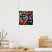 Mysteriöse Katzen - Whimsikkunst drucken Poster (Küche)