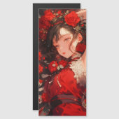 Mysteriöse Mädchen in der Roten Anime Magnetkarte (Vorne/Hinten)