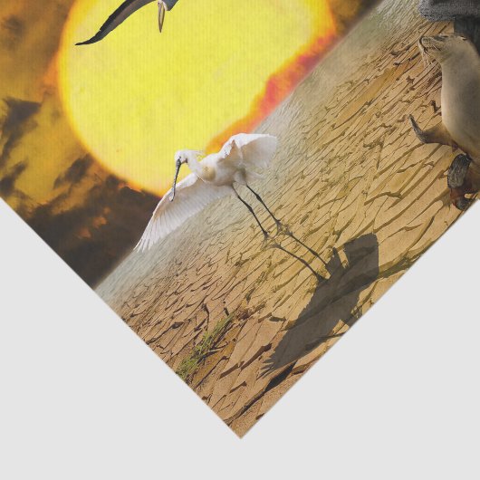 Mysteriöse Meerjungfrau-Fantasie, die im Gelb Seidenpapier (Ausschnitt)