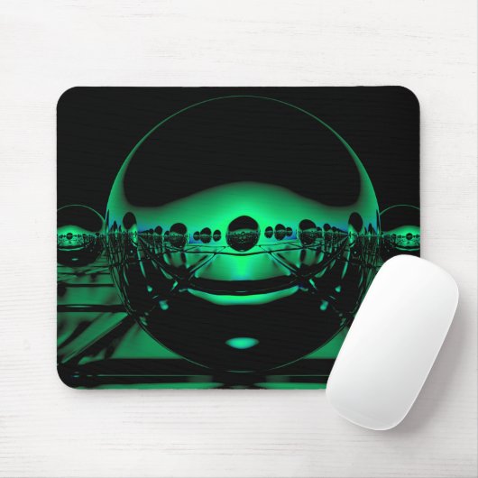 Mysteriöse Metallorben in blass grünem Licht Mousepad (Mit Mouse)