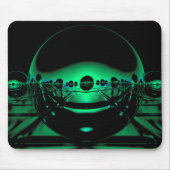 Mysteriöse Metallorben in blass grünem Licht Mousepad (Vorne)