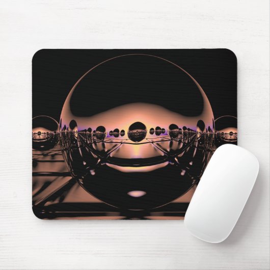 Mysteriöse Metallorben in blass orangefarbenem Lic Mousepad (Mit Mouse)