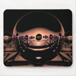 Mysteriöse Metallorben in blass orangefarbenem Lic Mousepad