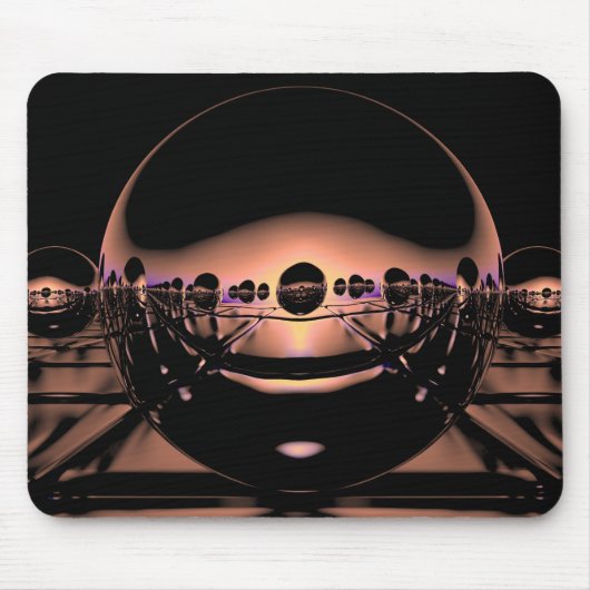 Mysteriöse Metallorben in blass orangefarbenem Lic Mousepad (Vorne)