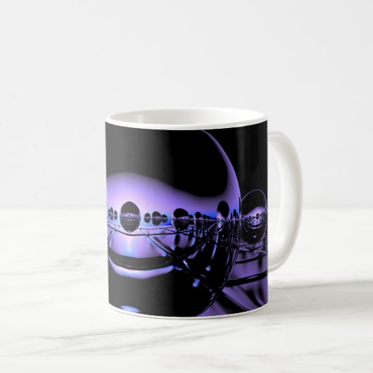 Mysteriöse Metallorben in blass violettem Licht Kaffeetasse (VorderseiteRechts)