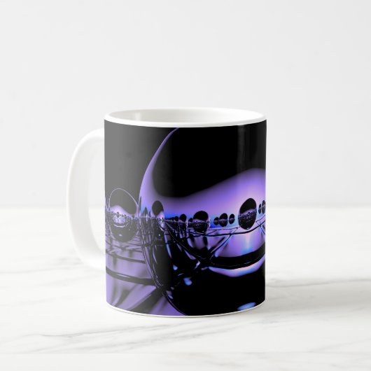 Mysteriöse Metallorben in blass violettem Licht Kaffeetasse (Vorderseite Links)