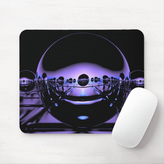 Mysteriöse Metallorben in blass violettem Licht Mousepad (Mit Mouse)