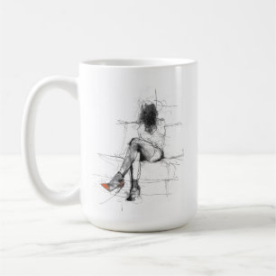 Mysteriöse Mode - Abstrakte Frau in Heelsen Kaffeetasse