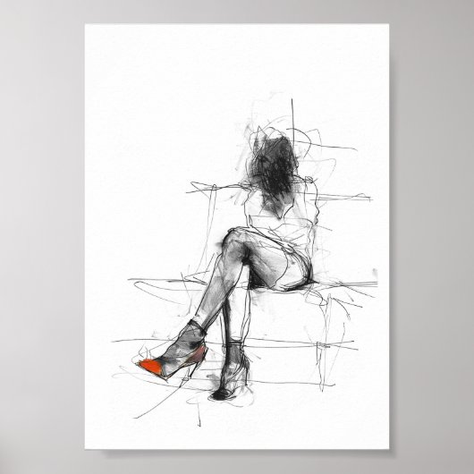 Mysteriöse Mode - Abstrakte Frau in Heelsen Poster (Vorne)