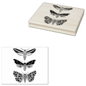 Mysteriöse Moths Trio Hand Drawn Gummistempel (Stempel)