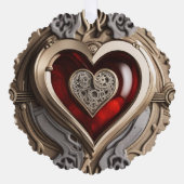 Mysteriöse Ornament mit rotem Herzen (Vorderseite)