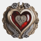 Mysteriöse Ornament mit rotem Herzen Karte (Rückseite)