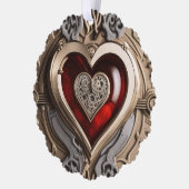 Mysteriöse Ornament mit rotem Herzen Karte (Links)