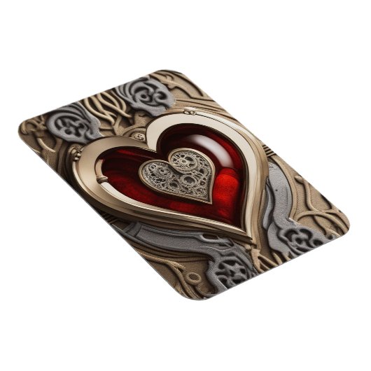 Mysteriöse Ornament mit rotem Herzen Magnet (Rechte Seite)