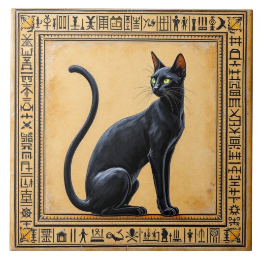 Mysteriöse Pharao-Katze Fliese (Vorderseite)
