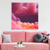 Mysteriöse rosa und orangefarbene Wolken Leinwanddruck (Insitu (Wohnzimmer))