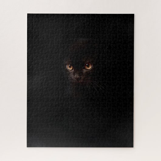 Mysteriöse schwarze Katze am schwersten Puzzle (Vertikal)