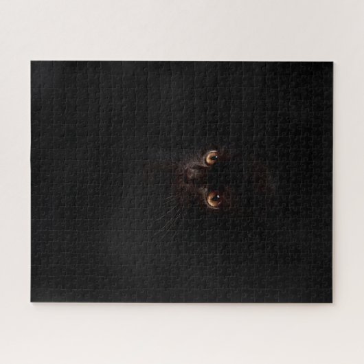 Mysteriöse schwarze Katze am schwersten Puzzle (Horizontal)