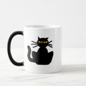 Mysteriöse schwarze Katze Amber Augen sitzen Stari Tasse (Links)