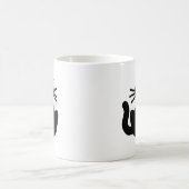 Mysteriöse schwarze Katze Amber Augen sitzen Stari Tasse (Mittel)