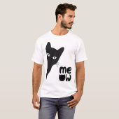 Mysteriöse Schwarze Katze - Minimalistisches Desig T-Shirt (Vorne ganz)