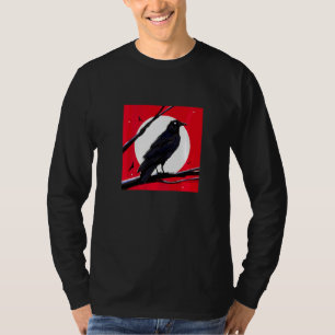 Mysteriöse schwarze Raben-Illustration Grafikdesig T-Shirt