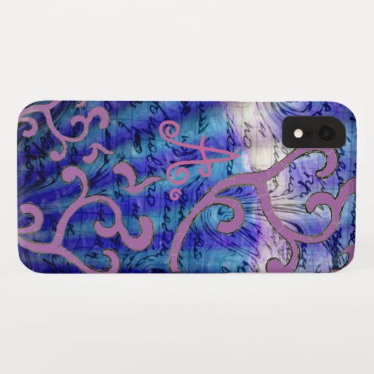 Mysteriöse Sea Monogram Phone iPhone Case (Rückseite (Horizontal))