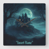 Mysteriöse Seebühne Quadratische Wanduhr (Vorderseite)